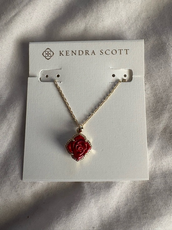 Kendra Scott Jewelry - Kendra Scott Gold Necklace with Red Rose Pendant